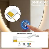 Shinechip TSP-001D AC110V/220V 12W Interrupteur tactile intelligent à intensité variable IP20 pour miroir LED tricolore avec capteur de lumière pour salle de bain