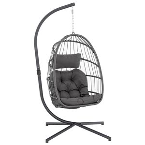 <strong>Egg</strong> <strong>Chair</strong> Modern Iron And PP Swing Stand Hanging <strong>Chair</strong> 350lbs Capacity For Balcony Bedroom Indoor Patio - Product Image 1