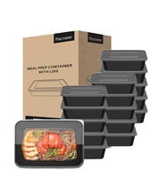 Contenants alimentaires en plastique noir jetables pour micro-ondes, vente en gros à bas prix, boîtes en plastique