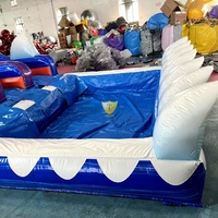 Toboggan aquatique gonflable avec piscine à jets d'eau, château gonflable commercial en PVC avec toboggan pour enfants et adultes, idéal pour les fêtes en extérieur