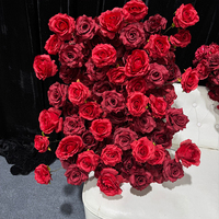 PROMISE Red Roses Kunden spezifische Größe und Farben Künstlicher Blumen läufer für Sofa dekoration & Hochzeits zubehör dekoration