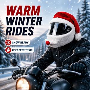 Housse de <span class=keywords><strong>casque</strong></span> de <span class=keywords><strong>moto</strong></span> en fausse fourrure de Père Noël, décoration de Noël pour <span class=keywords><strong>casque</strong></span> intégral, en promotion - Product Image 5