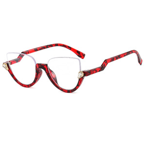 Lunettes anti-lumière bleue FUNKY semi-cerclées œil-de-chat avec verres PC pour femmes, montures décoratives légères - Product Image 4