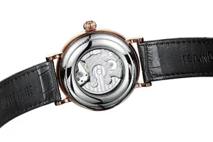 Montres mécaniques automatiques pour hommes <span class=keywords><strong>KINYUED</strong></span> J073, design classique, boîtier en alliage, bracelet en cuir véritable, étanches - Product Image 6