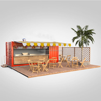 Maison conteneur préfabriquée de 10, 20, 30 ou 40 pieds pour glacier/boutique/fast-food/cuisine extérieure/restaurant conteneur/bar conteneur