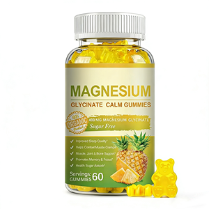 Gomitas de Glicinato de <span class=keywords><strong>Magnesio</strong></span> 400mg Sin Azúcar, Suplemento de Vitamina D, B6, <span class=keywords><strong>Taurato</strong></span> de <span class=keywords><strong>Magnesio</strong></span> y Malato, Gomitas de Piña - Product Image 1