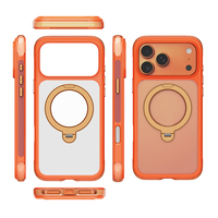 Coque de téléphone antichoc intégrale avec support magnétique et anneau, personnalisée en usine, pour iPhone 17 18 Pro Max, avec coussin d'air et bande antidérapante