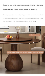 Juego <span class=keywords><strong>de</strong></span> Comedor Redondo <span class=keywords><strong>de</strong></span> Lujo Moderno con 6 Sillas, Cubierta <span class=keywords><strong>de</strong></span> Piedra y Patas <span class=keywords><strong>de</strong></span> Madera - Duradero, Convertible y Estable para Uso en Hoteles y Hogares - Product Image 3