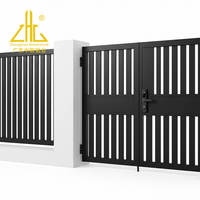 Panel Pagar Aluminium Terintegrasi Full Welded Zhongchang 6063-T5 Sistem Pagar Slat Privasi Taman Hunian Desain CAD 3D Pro