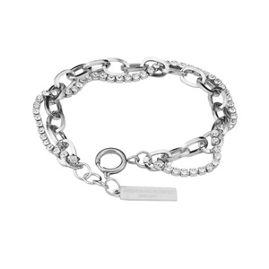 Pulsera de Cadena Geométrica de Doble Capa de Diseño Exclusivo y Popular, Pulseras Unisex de Acero de Titanio Personalizadas, Joyería de Moda - Product Image 6