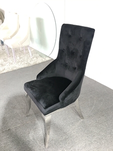 <span class=keywords><strong>Blackman</strong></span>-Silla de comedor de terciopelo, sillón de espalda alta de acero inoxidable, cromado, elegante, B8221 - Product Image 5