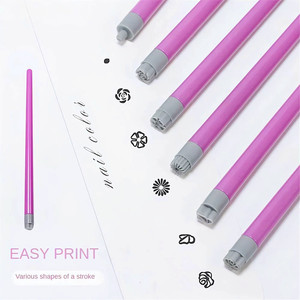 Kit de stylos tampons en silicone pour nail art, 4/6/10/15 pièces, outils de tamponnage pour vernis à ongles, impression d'images pour manucure en salon - Product Image 4