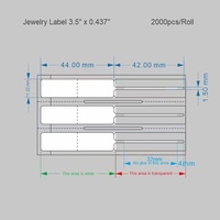 Kertas Label Perhiasan Putih/Biru/Emas & Transparan 3.5 "x 0.437" Label Harga Perhiasan Kosong Label PET untuk Toko Perhiasan