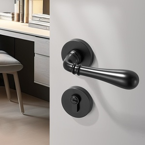 Porte intérieure en bois lumière luxe magnétique absorption muet split lock maison serrure chambre serrure poignée de meuble extérieur - Product Image 5