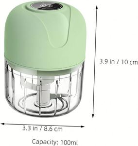 Mini Picadora de Carne Eléctrica USB, Prensa de Ajo, Control por Aplicación, Funcionamiento Silencioso, Triturador Inalámbrico Doméstico, Plástico para Alimentos Complementarios - Product Image 2