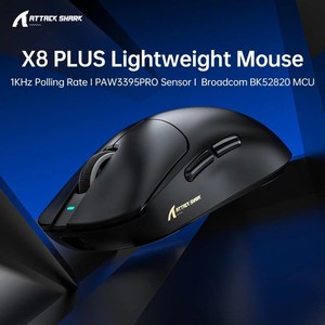 Nouvelle <span class=keywords><strong>souris</strong></span> de jeu sans fil Attack Shark X8 Plus, légère, tri-mode, éclairage RGB, <span class=keywords><strong>souris</strong></span> de jeu PAW3395PRO - Product Image 5
