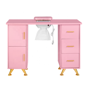 Mesa de Maquiagem Rosa com Espaçosas Gavetas e Espelho, Mesa Elegante para Armazenamento de Maquiagem no Quarto - Product Image 5