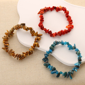 Bracelet Élastique Perlé en Pierres Naturelles Irrégulières, Puces <span class=keywords><strong>de</strong></span> Gemmes, Graviers <span class=keywords><strong>de</strong></span> Cristal Multicolores à Vendre, pour Hommes et Femmes - Product Image 2