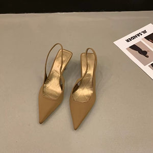 Zapatos de tacón bajo y alto para mujer, con cordones, antideslizantes, de punta, estilo sexy, florales, formales, para banquetes, de verano - Product Image 2