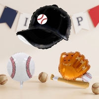 Ballons en aluminium sur le thème du baseball, ballons en mylar en forme de casquette de baseball, de gant et de batte pour fête d'anniversaire sportive, célébration d'équipe