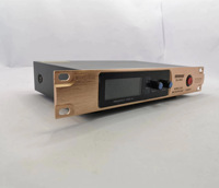 Sistem Mikrofon Dinamis Kardioid Nirkabel Profesional XLR UHF Dual Channel Genggam Peredam Kebisingan Lampu LED Logam