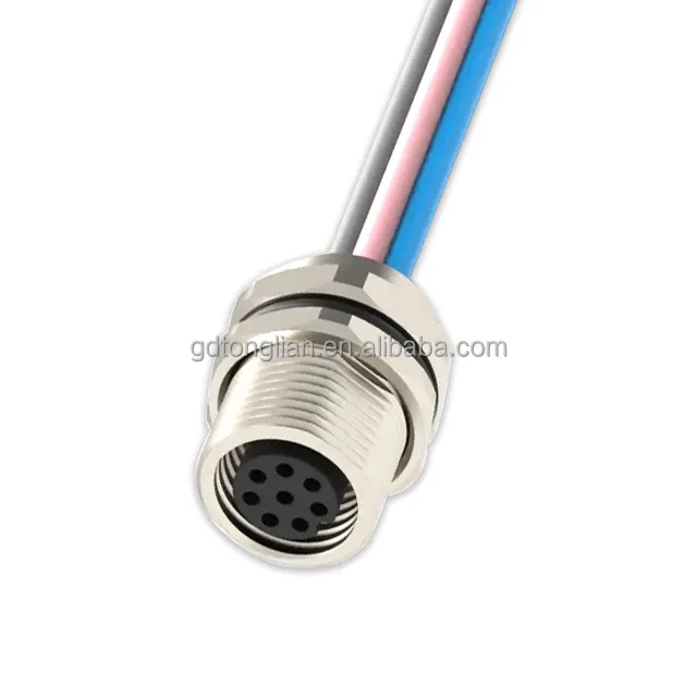 Nhà Máy Bán buôn 3 4 5 6 8 Pin Cáp không thấm nước IP67 Thông tư M8 connectormale nữ bảng điều khiển phía sau gắn kết với dây