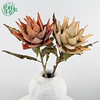 Majestueuze gigantische 70cm kunstmatige koningsprotea bloem van zijde, grote bloeigrootte, exotische uitstraling voor bruiloft, binnenhuisdecoratie, centerpiece.