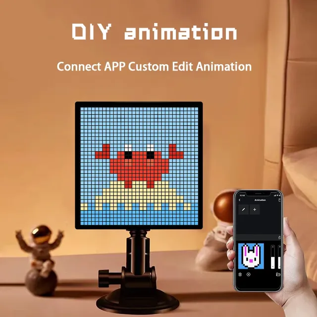 Smart LED Pixel Screen 32X32 Digital Picture Frames for RGB Light Bars,with Smart App Control Cool Animation Desk Setup