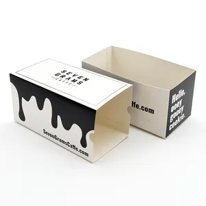 कस्टम प्रिंट व्यक्तिगत पुन: प्रयोज्य कुकी मिठाई पैकेजिंग बॉक्स डोनट बॉक्स डिस्पोजेबल कप सफेद डोनट बॉक्स
