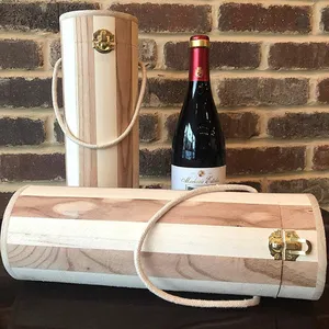 葡萄酒天然木材礼品盒瓶载体箱烈酒，酒，香槟装饰和耐用