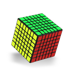 Qiyi 7x7 Rubik's Cube avec autocollants noirs et blancs, puzzle éducatif stimulant le cerveau pour adolescents de 8 à 13 ans - Product Image 1