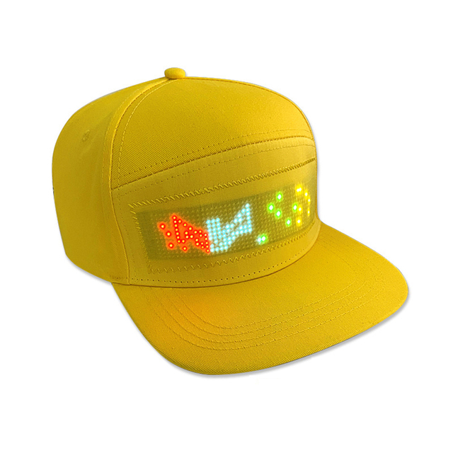 Full Color Led Message Cap Usb Charging App Control Scrolling Message Led Display Programable Led Message Advertising Hat