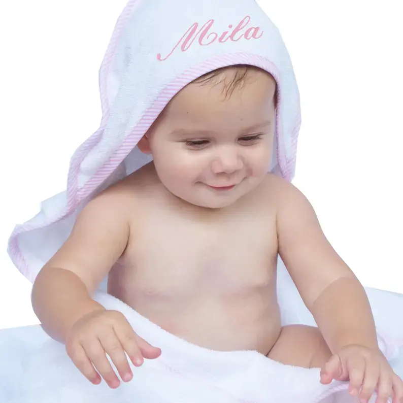 Selimut handuk mandi bayi selimut handuk bertudung katun organik hewan handuk Terry bayi kustom dengan tudung