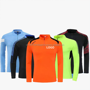 เสื้อฟุตบอลแขนยาวแบบซิปครึ่งตัว เสื้อแจ็คเก็ตฝึกซ้อม พิมพ์โลโก้ได้ตามต้องการ กางเกงกีฬาผู้ชาย เสื้อทีม ป้องกันรังสียูวี แห้งเร็ว - Product Image 2