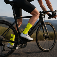 Chaussettes de cyclisme réfléchissantes avec logo personnalisé OEM, légères, respirantes, anti-ampoules, pour hommes et femmes, pour vélo de route