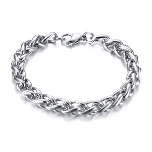 Bracciale semplice in acciaio inox con cesto di fiori da 8MM in <span class=keywords><strong>argento</strong></span> Hip Hop alla moda con Link cubano braccialetto 2024 collana alla moda <span class=keywords><strong>uomo</strong></span> - Product Image 2