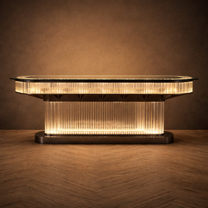 Contemporary Rectangular <b>Crystal</b> LED Dining Table For Living Room Banquet And Restaurant - Product Image 1