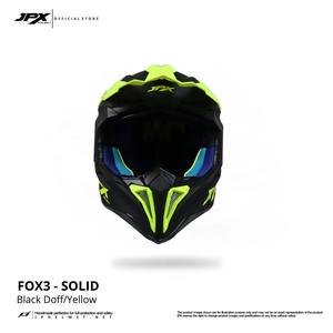 Casco de Motocross JPX Fox3 con Correa Magnética en Negro Sólido y Amarillo Doff, Combina un Estilo Elegante con una Sujeción Magnética Segura. - Product Image 4