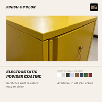 Armoire de rangement métallique ajustable Joyful Pop Color à porte unique, structure KD écologique, gain de place, pour hôtel, école, chambre
