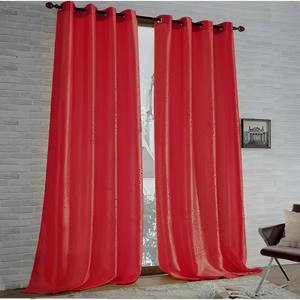 DIAMOND LINE - Rideau à œillets en polyester 140x280cm Bordeaux - Product Image 1