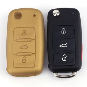 Metal renk araba anahtarı uzaktan koruyucu kapak De silikon Para Llaves De Autos