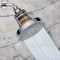 Robinet de salle de bain mural dissimulé de style américain en plastique ABS, pommeau de douche 6 pouces avec filtre booster, jet supérieur chromé