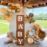 Décorations de boîte de baby shower 2026 pour garçons et filles, ensemble de 4 pièces, blocs en bois grainé avec lettres BABY, livraison directe pour baby shower
