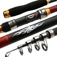 Canne à pêche télescopique en Fiber de carbone, accessoire de chasse, Super forte résistance, à coût complet, vente de Lot