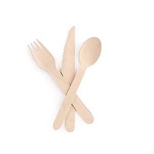 Couteau en bois réutilisable écologique fait à la main cuillère fourchette pièces cadeau couleur naturelle au prix de gros - Product Image 1