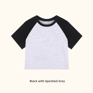 Camiseta de <span class=keywords><strong>Manga</strong></span> Corta Raglán con Bloques de Color para <span class=keywords><strong>Mujer</strong></span>, Ajustada, Transpirable, Cuello Redondo, Básica, Informal, Esencial para el Guardarropa - Product Image 5