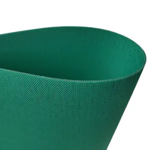 Hiçbir sapma düz kemer yeşil ve beyaz çift peçe konveyör bant fiberglas kumaş ile dokuma