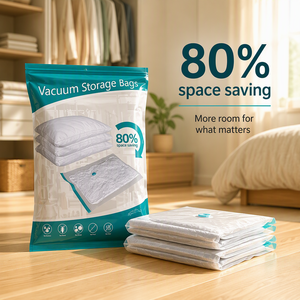 Bolsas de Almacenamiento al Vacío Plegables Ahorradoras de Espacio con Bomba para Ropa y Alimentos, Uso en Viajes - Product Image 1
