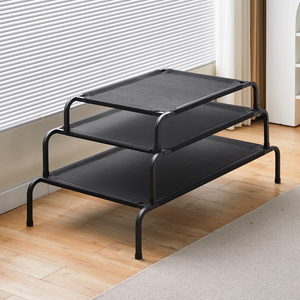 Groot Formaat Verkoelend Verhoogd Huisdierbedframe Voor Honden Ademend Mesh Draagbaar Indoor Opgeheven Hondenhangmat Voor Buiten Met Solide Patroon - Product Image 5