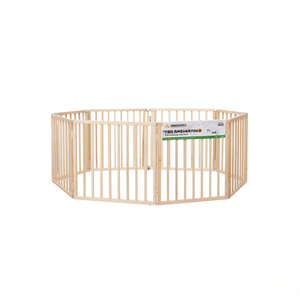 Corral para Perros de Madera de Álamo, Plegable, Redondo, de 63 Pulgadas, Estilo Moderno para Interiores, con Cierre de Botón a Presión - Product Image 1